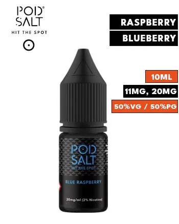 Blue Raspberry Nic Salt E Liquid by Pod Salt Core - 11mg