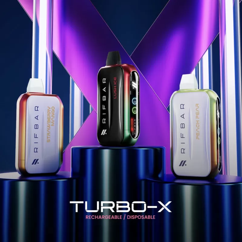 RIFBAR Turbo X 25K Rechargeable Disposable Device – 25000 Puffs - Sour Grape Cotton Candy