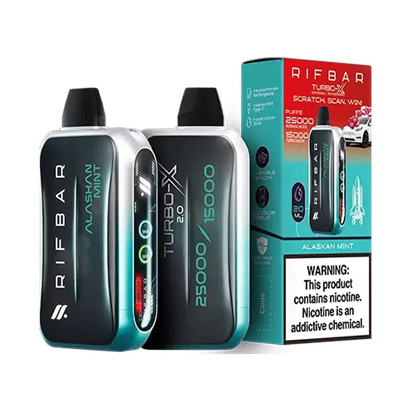 RIFBAR Turbo X 25K Rechargeable Disposable Device – 25000 Puffs - Sour Grape Cotton Candy - Image 2