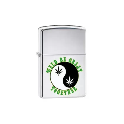 Zippo Lighter – Leaf Weed Ying & Yang