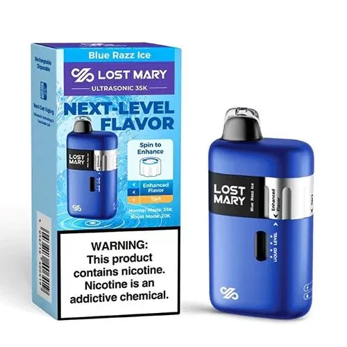 Lost Mary Ultrasonic 35K Disposable - Blue Razz Ice, Ice Mint