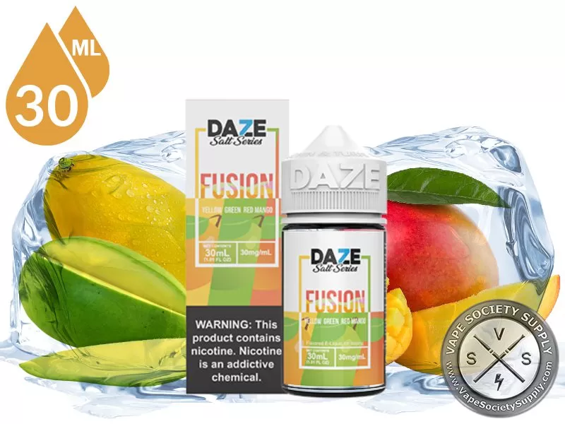 Yellow Green Red Mango Iced 7 Daze Fusion Salt 30ml