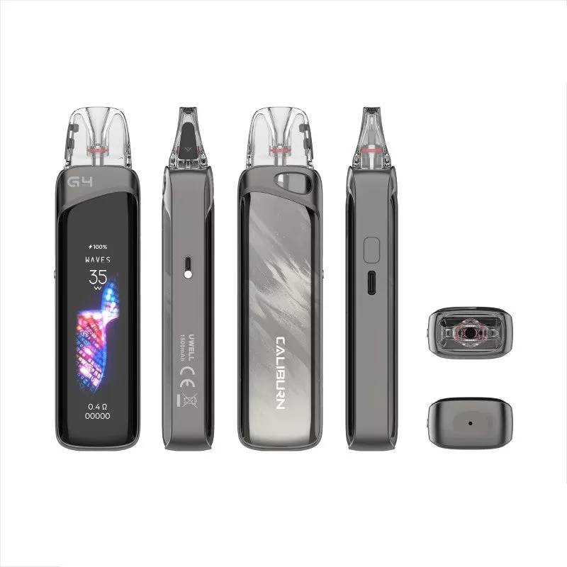 Uwell Caliburn G4 Pro Pod Kit 1800mAh - Pearl Silver - Image 3
