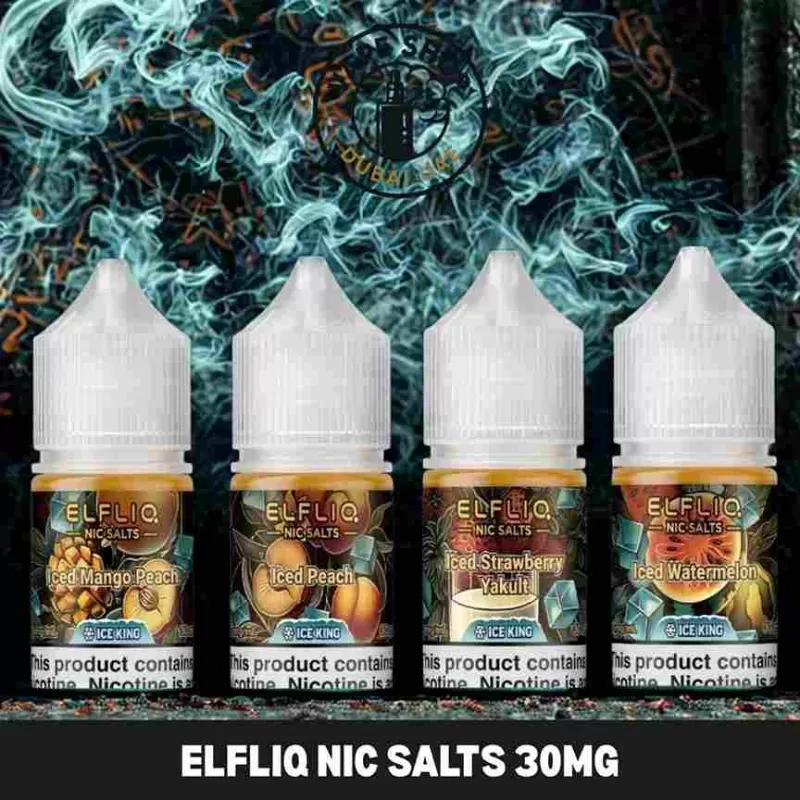 ELFLIQ Nic Salts 30mg Ice King Buy in Dubai - Iced Apple, Iced Banana Cake