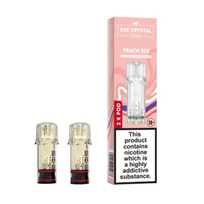 Peach Ice Prefilled Pods by SKE Crystal Plus (2 x 2ml) - 20mg