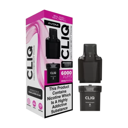 Strawberry Raspberry Cherry Avomi Cliq 6000 Refill Pack - Ecigwizard