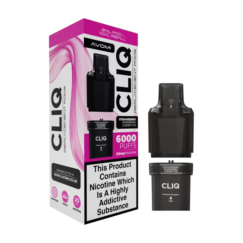 Strawberry Raspberry Cherry Avomi Cliq 6000 Refill Pack - Ecigwizard