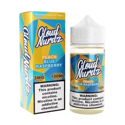Cloud Nurdz Peach Blue Raspberry Vape e-liquid 100mL - Beyondvape