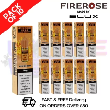 Orange Zest Firerose 5000 Nic Salt Box Of 10