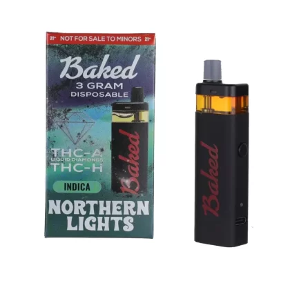 Baked THC-A + THC-P Liquid Diamonds Vaporizer – 3000mg - Strain#Sour Diesel (S)>White Runtz (H)>Northern Lights (I)>Blue Dream (S)>Wedding Cake (H)>OG Kush (I)