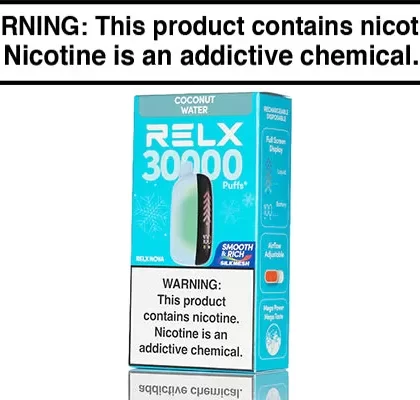 RELX NOVA 30K DISPOSABLE VAPE – 30,000 PUFFS - Coconut Water, Ice Orange Pulp Juice