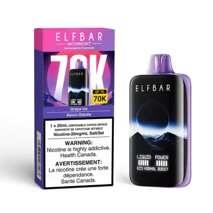 Elf Bar MoonNight Disposable Vape – 70K Puffs – Grape Ice