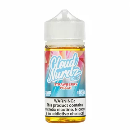 Cloud Nurdz – Iced Strawberry Peach 100mL Menthol E-Juice