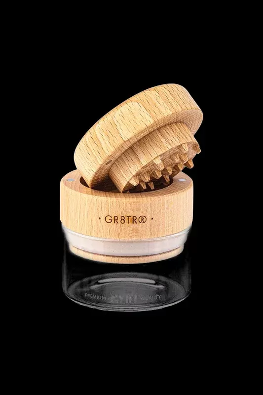RYOT Beech Wood GR8TR Grinder with Glass Jar - Ejuicewarehouse