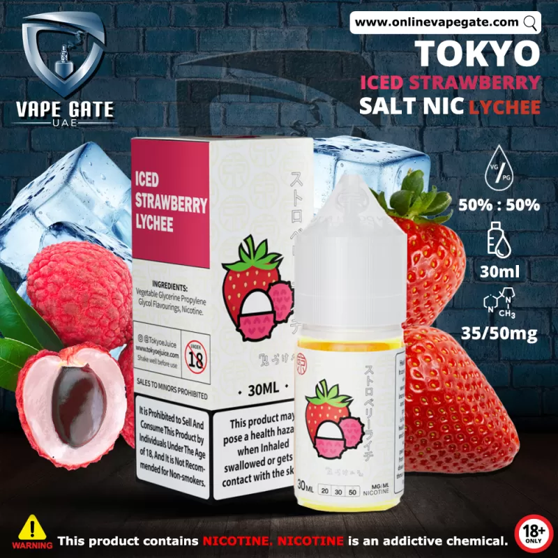 Tokyo Iced Strawberry Lychee Saltnic 30ml - 50 mg / 30 ml