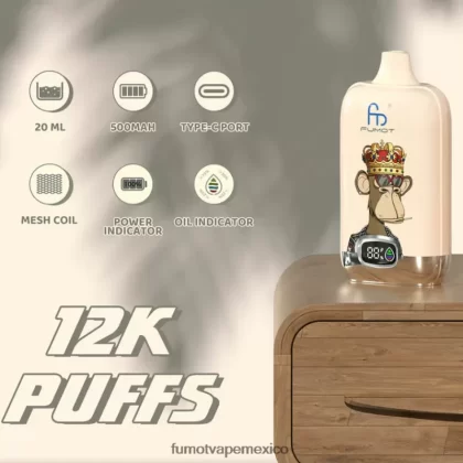 Fumot Digital Box 12000 vapeador desechable de 20 ml – (1 pieza) hielo de uva H0XPTX130 Fumot Vape Flavors - Fumotvapemexico