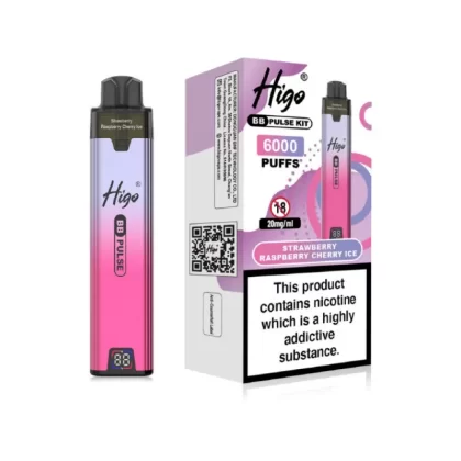 Higo BB Pulse 6000 Prefilled Pod Kit Strawberry Raspberry Cherry Ice - 20mg