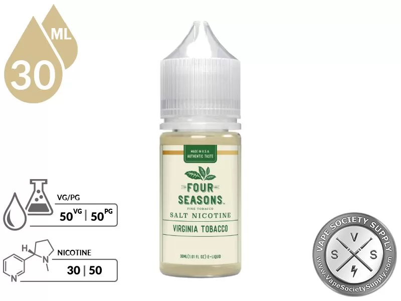 Virginia Tobacco Four Seasons Salt Nicotine 30ml - Image 2