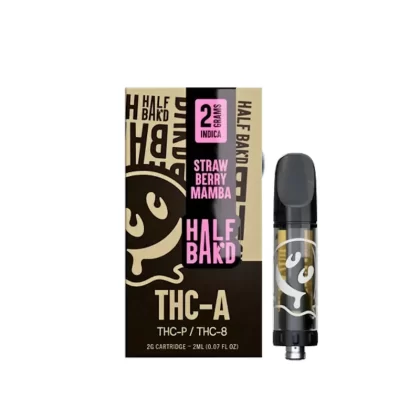 Half Bakd THC-A Cartridge – 2000mg - Strain#Blue Face>Strawberry Mamba>Super Silver Haze>LA Cookies>Hawaiian Snow~Option#Single Cart>Cartidge + E420 Battery (35% off) (D5C16D)