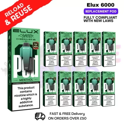 Menthol Elux 6K Replacement Pods Box Of 10