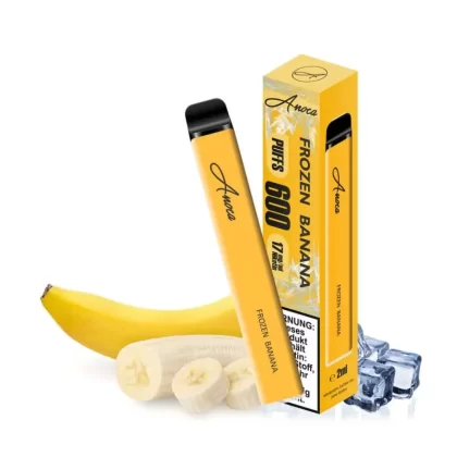 Anoca – Frozen Banana - Ice / Banane / 500 mAh / Propylenglykol / pflanzliches Glycerin / Nikotinsalz / Aromastoffe / 17mg/ml / ca. 600