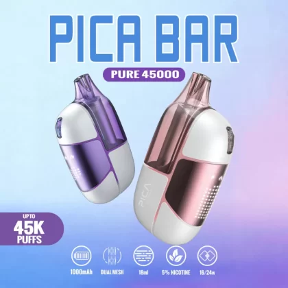 Assembled in USA | PICA BAR “Pure” 45K Puff Disposable Device - 45,000 - New in Box / Blackberry Cherry