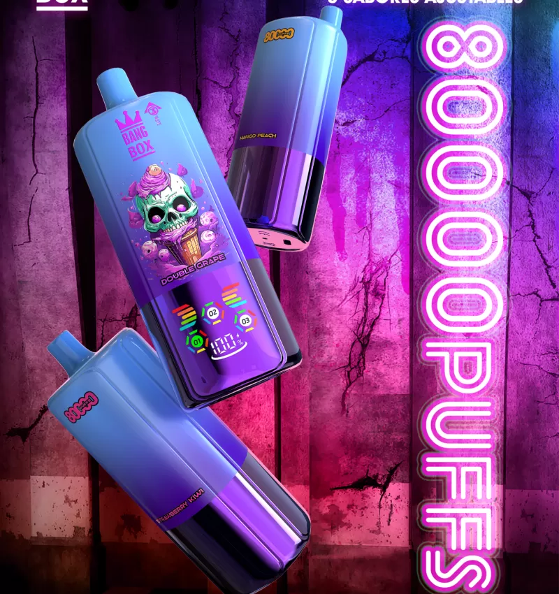 Bang Box 80000 – 80K Puffs 3 in 1 Flavors 850mAh Disposable Vape - 80000 puffs; Vape Product, Vape Product; Double Grape / Strawberry Mango / Blueberry Sour Raspberry Ice, Lemon Cola Soda /
