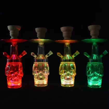 1 Hose Hookah Shisha Set With Skull Style and Led Lighting
