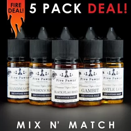 Five Pawns Nic Salt – Mix and Match (5 Pack) 150ml