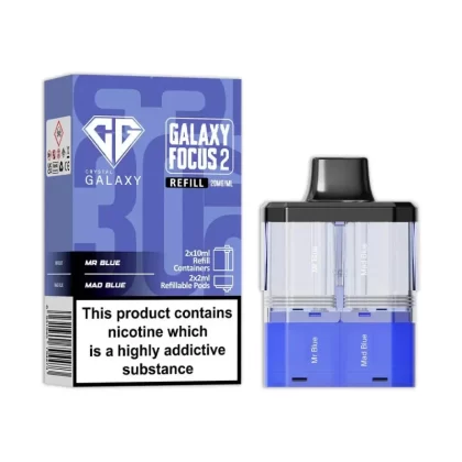 Crystal Galaxy Focus 2 Prefilled Pods - Black Mamba / Blue Fusion