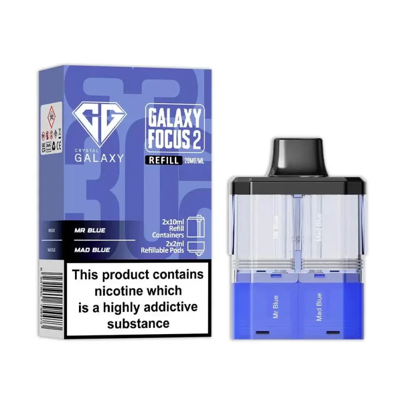 Crystal Galaxy Focus 2 Prefilled Pods - Black Mamba / Blue Fusion