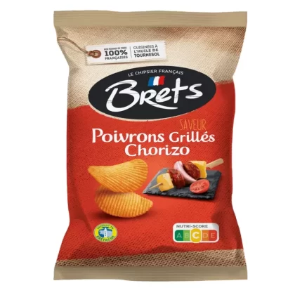 Brets Chips Poivrons Grilles Chorizo 125g (FRANCE)
