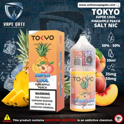Tokyo Super Cool Pineapple Peach Saltnic 30ml - 50 mg / 30 ml