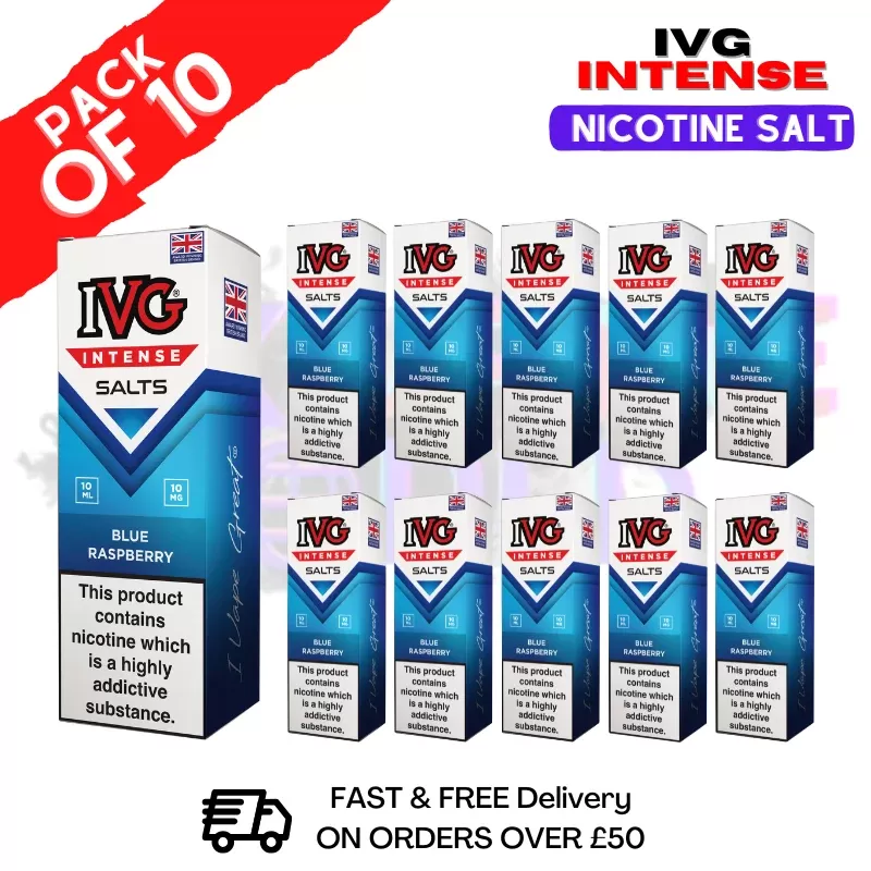 Blue Raspberry IVG Intense Nic Salt Box Of 10