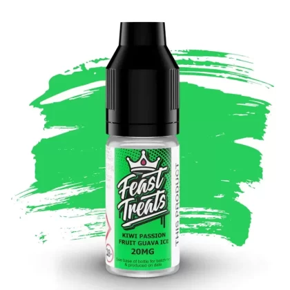 KIWI PASSIONFRUIT GUAVA ICE NICOTINE BAR SALTS E LIQUID BY FEAST TREATS