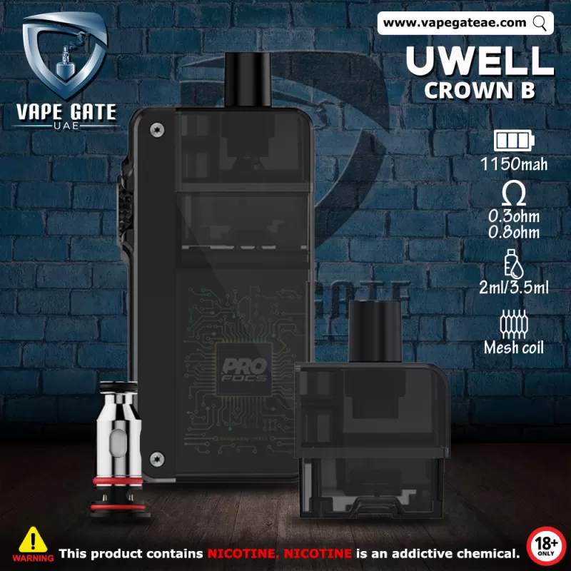 Uwell Crown B 35W 1150mAh Pod Kit - Iron Gray