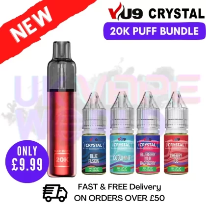 VU9 Crystal 20K Refillable Disposable Kit | FREE 4 REFILS | £9.99