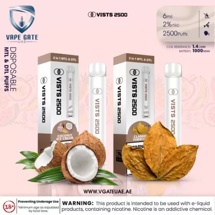 Vists 2500 – Disposable (20MG - MTL & DTL Puffs) - Coconut Ice Cream