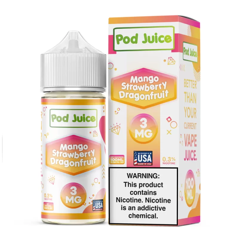 Pod Juice - Mango Strawberry Dragonfruit - 100ML E-Liquid - 3MG