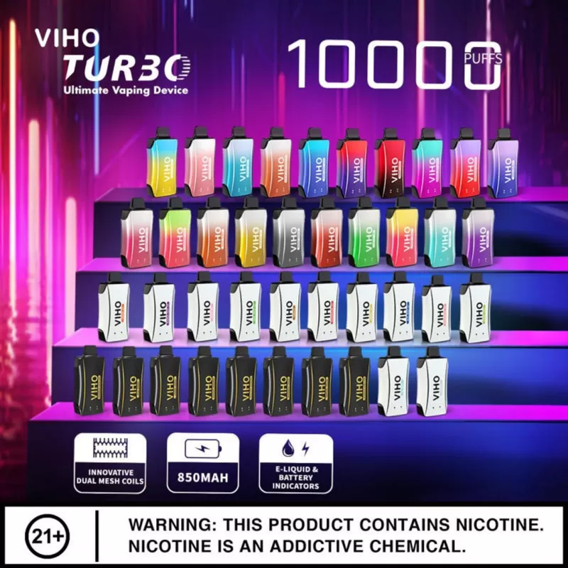 VIHO Turbo 10K - Dragon Fruit Watermelon (Satin) - Vapeciga - Image 3