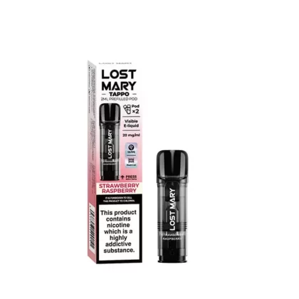 Strawberry Raspberry Lost Mary Tappo Pods 2pk, 20mg – Packs of 5 or 10
