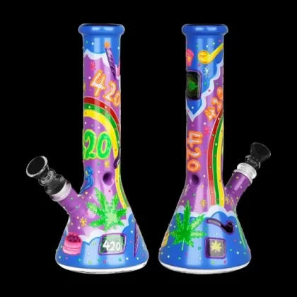 Beach Vibes 420 Painted Glass Bong