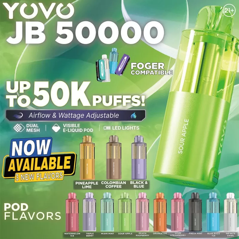 Yovo JB50000 Pod - Sour Apple - Vapeciga - Image 3