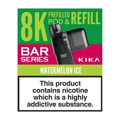 Kika Prefilled Pod and Refill Pack By Bar Series - Nicotine Strength#20mg (Salt)~Flavour#Watermelon Ice>Strawberry Raspberry Cherry>Lemon Lime>Triple Mango>Mad Blue>Blue Razz Lemonade>Bluebe (D14771)