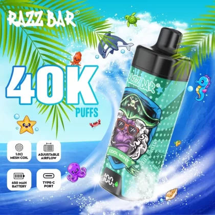 Razz Bar 40K With Screen – 40K Puffs 36ml E-Liquid LED Screen Disposable Vape