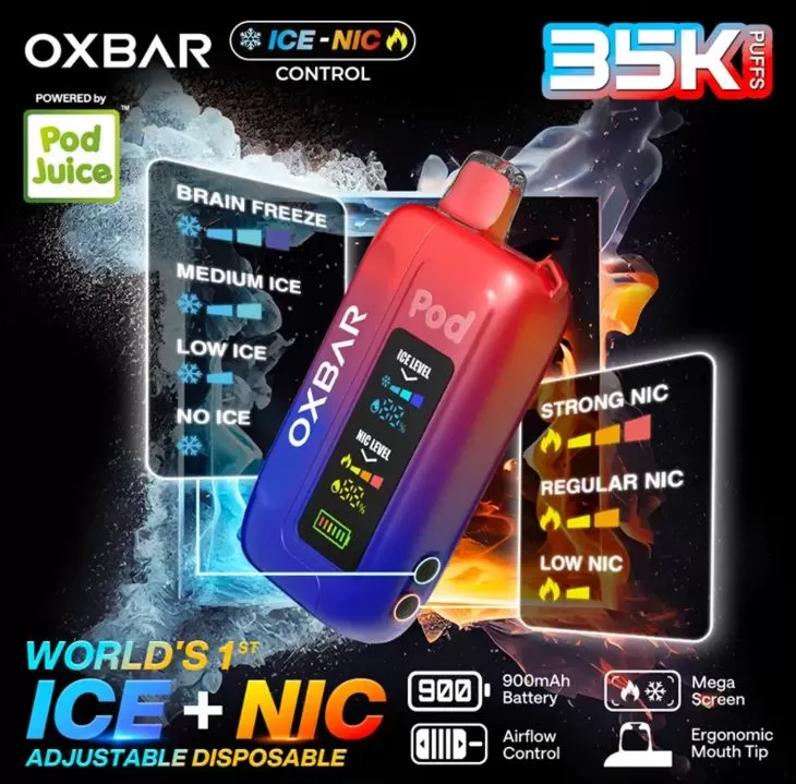 Oxbar Icenic Disposable Vape (35,000 Puffs) - Watermelon Bubblegum / 50 mg - Image 2