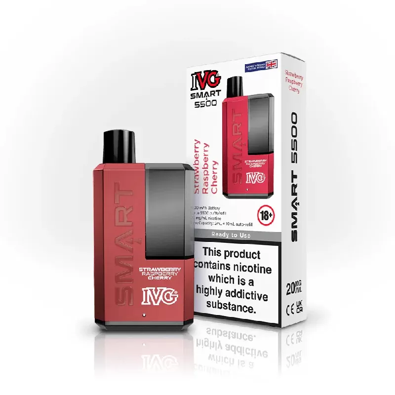 IVG Smart 5500 Puff Disposable Vape – Strawberry Raspberry Cherry