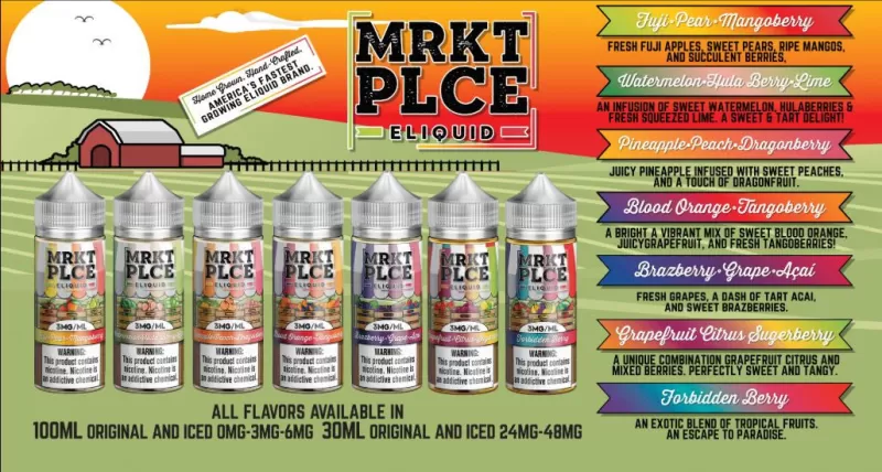 MRKT PLCE E-Liquid 100ml - Thai Apple Melon Razz ICED / 3mg - Vapeciga - Image 3