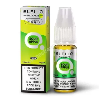 ELFBAR ELFLIQ Sour Apple Nic Salt E-Liquid - Vapestreams Co