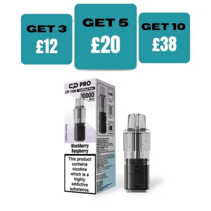Blackberry Raspberry Crystal Pro CP10k Prefilled Pods - £4.99 or 3 For £12 - Blackberry Raspberry *New*